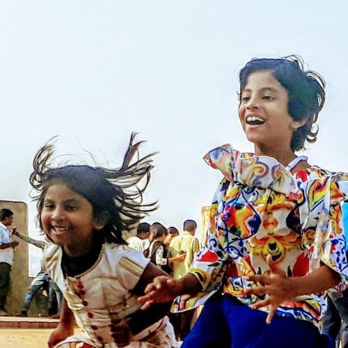 Children at  golconda fort hyderabad
