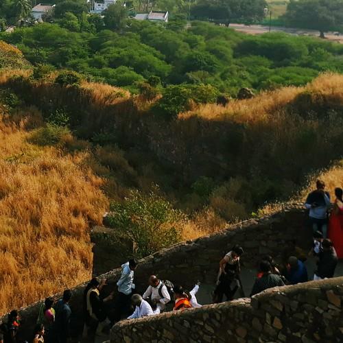 People at golconda fort