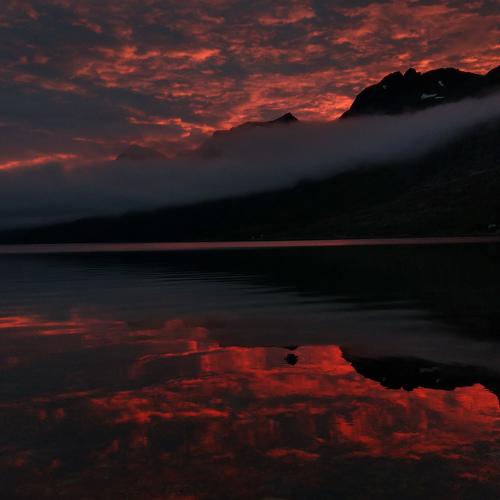 foggy sunset