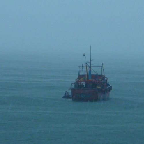 Boat in storm