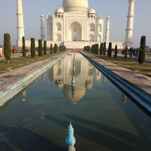 The reflection  of the taj