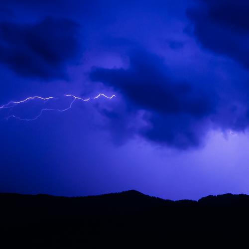Lightning in the mountains