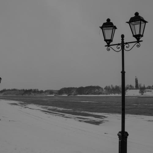 Lamp posts along the quay