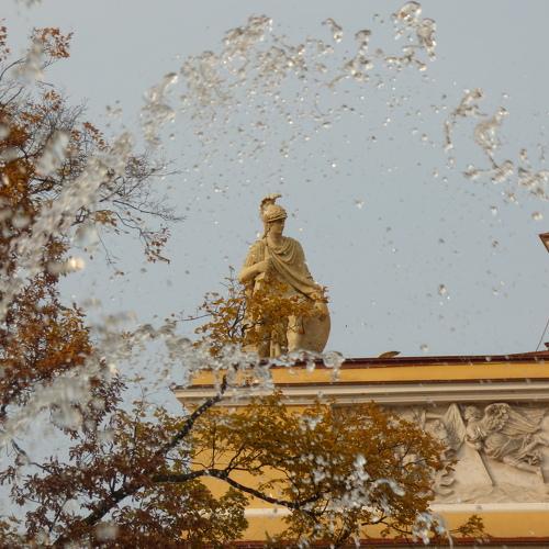 В брызгах фонтана