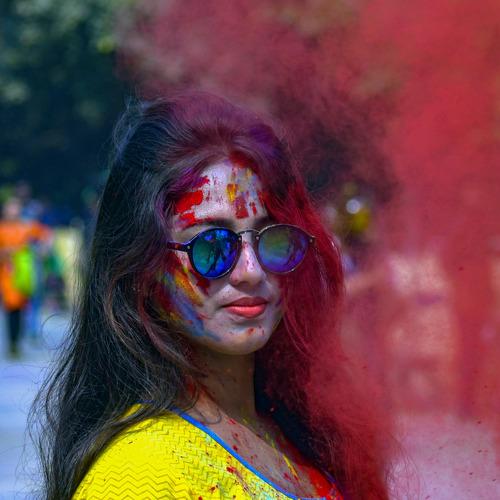 A beautiful Lady enjoying HOLY utsav