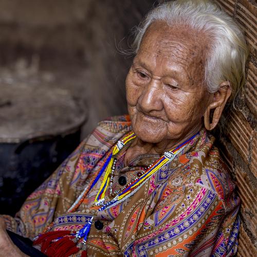 Portrait of an old Stieng woman