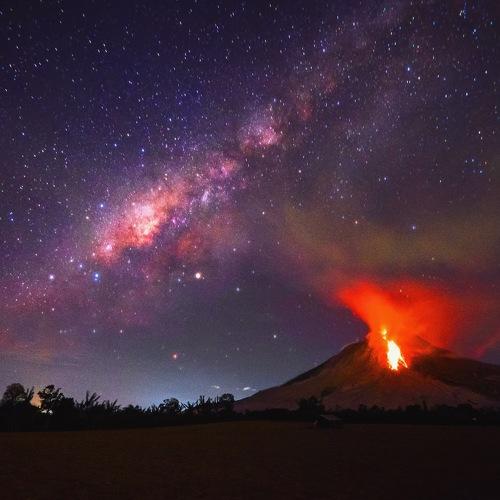 Milky Way & Lava Mount Sinabung