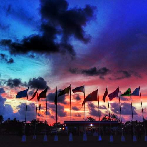 Flags on Sunset