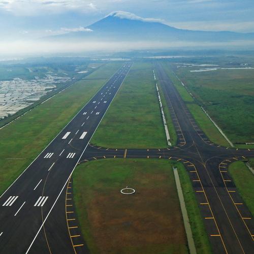 Runway West Java International Airport and Ciremai Mountain