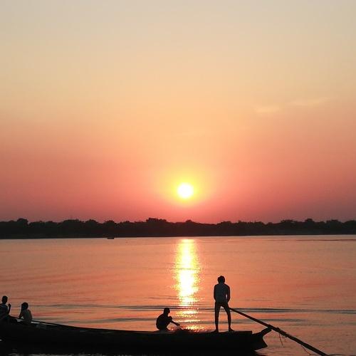 sunset godavari river