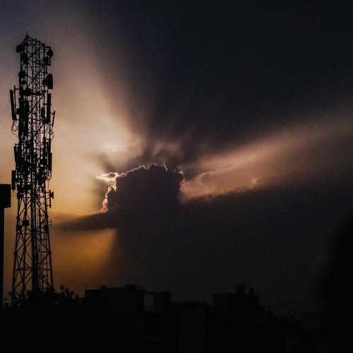 Sun behind the clouds