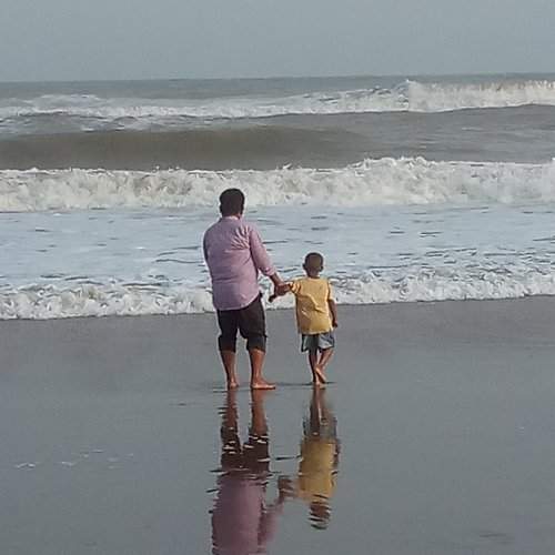 Dad & Son enjoying moment