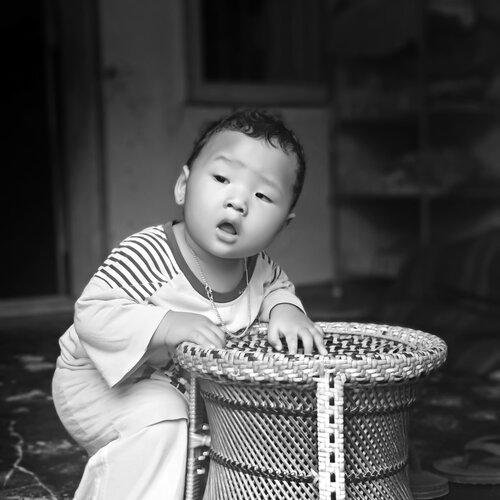 A child in a gaze