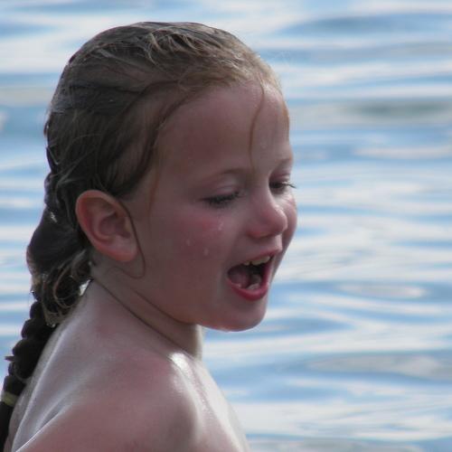 ...playing in the sea...