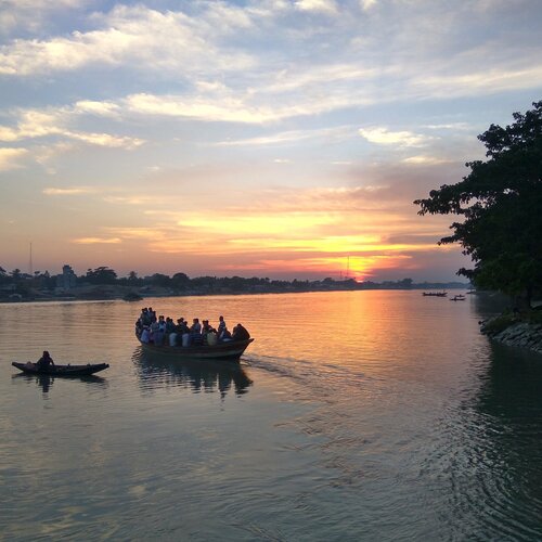 Sunset at river