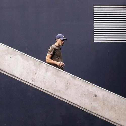 On stairs