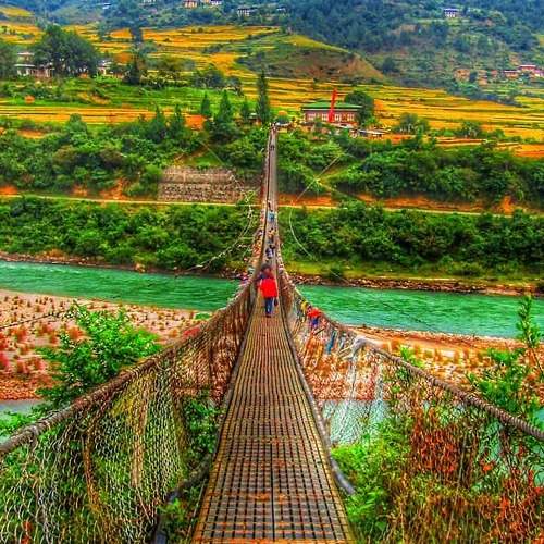 SUSPENSION BRIDGE IN BHUTAN