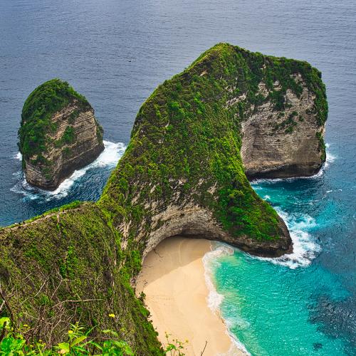 Kelingking Beach and flying eagle