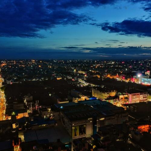 Top view of city