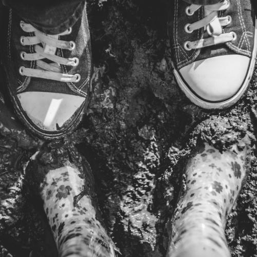 Family in the mud