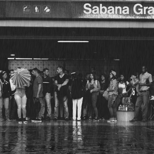 Under the rain!