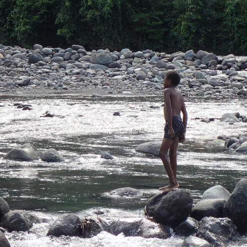 Children at river