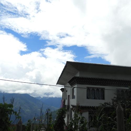 Concrete building in the middle of beautiful mountain.