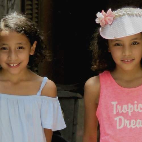 Twins smile