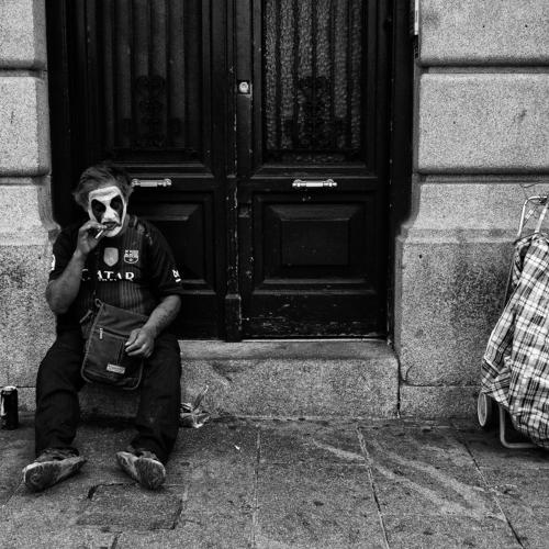 The old and sad clown
