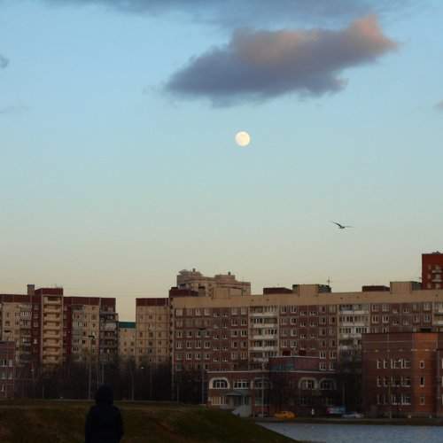 Evening, moon, clouds...