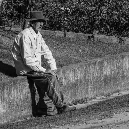Old man resting
