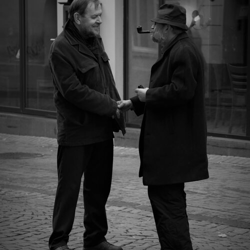 Meeting on the street of Vilnius
