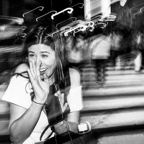 Joy and Shyness in Time Square/ Manhattan