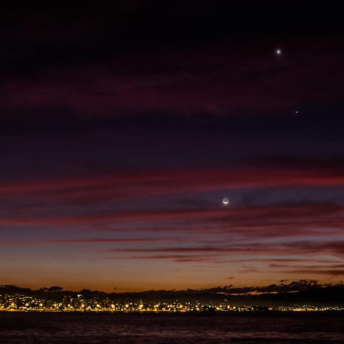 Venus, Jupiter and Moon