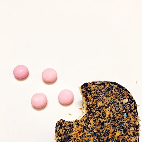 Chocolate cake and candy