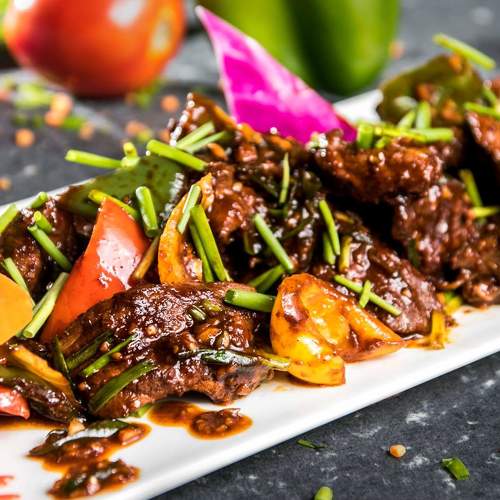 Chilli pork with hot sauce