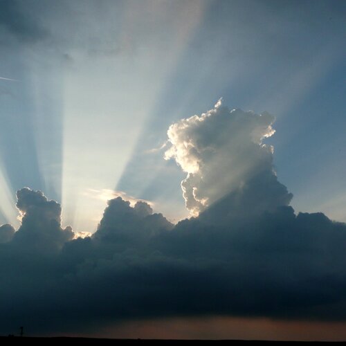 Wonderful sun light behind clouds
