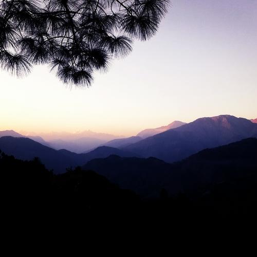 Hills and sunset