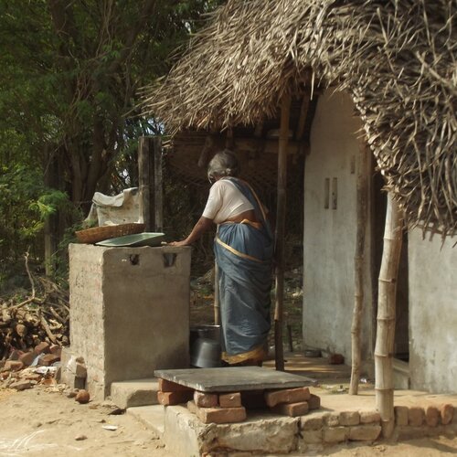 Old women in hut
