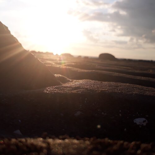 Waves, Sand, and Sunset
