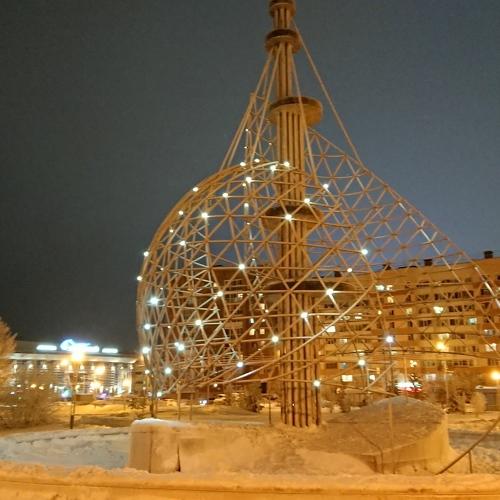Город зимней ночью