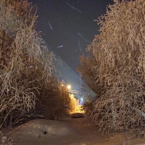 Город зимней ночью