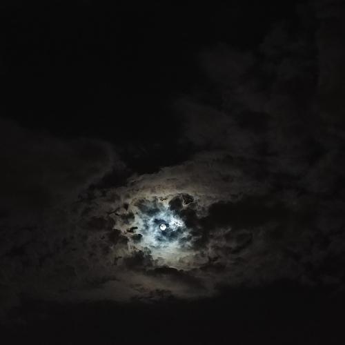 Moon drown in the clouds