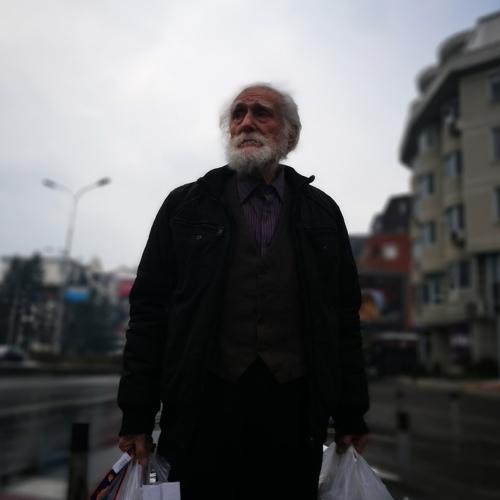 Old man waiting for his son