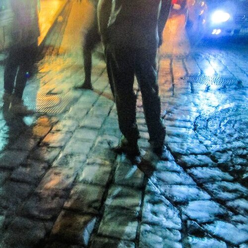 shadows on an ancient street
