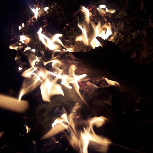 The darkness with little piece of fire