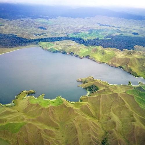Lake Wanum from a plane window