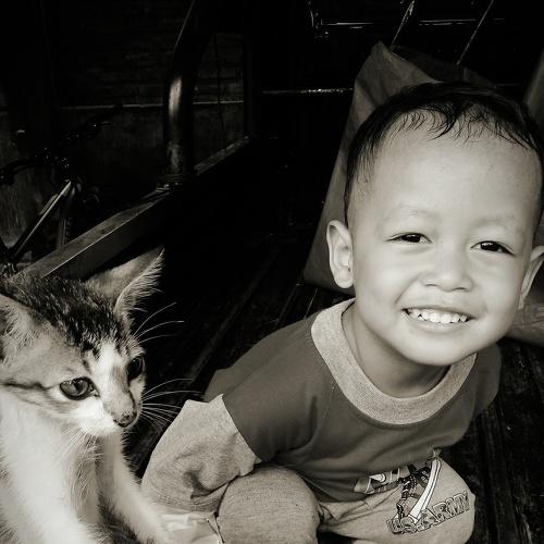 Posing with cat