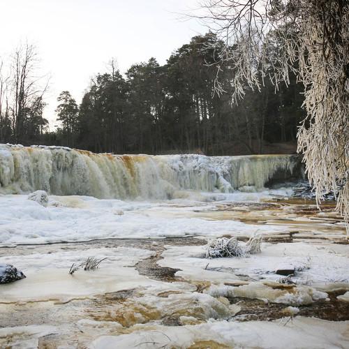 Frozen waterfall in Estonia