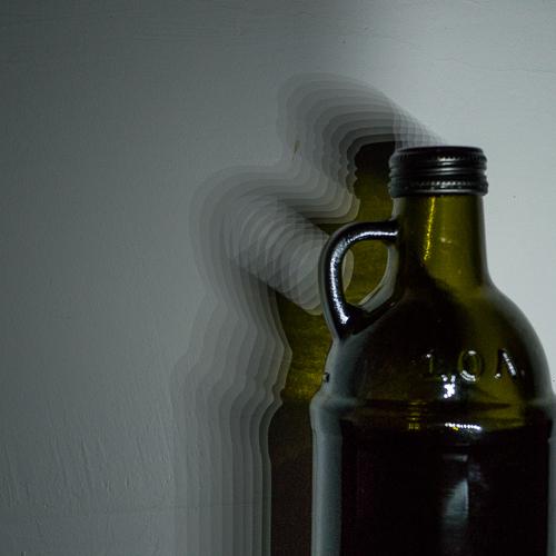 Ten shadows of bottle